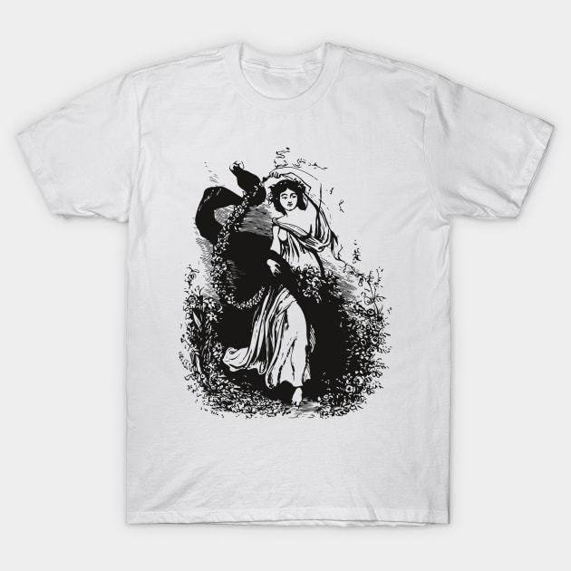 Flower girl - dreamy scene T-Shirt by Creative Art Store